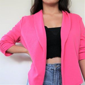 Brand New! Hot Pink Draped Front Blazer